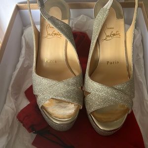 Brand New gold glitter Christian louboutin
